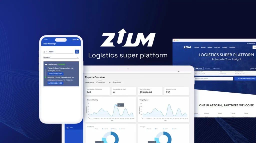Logistics TMS platform case study — Zuum shipper and carrier apps by IT-Dimension